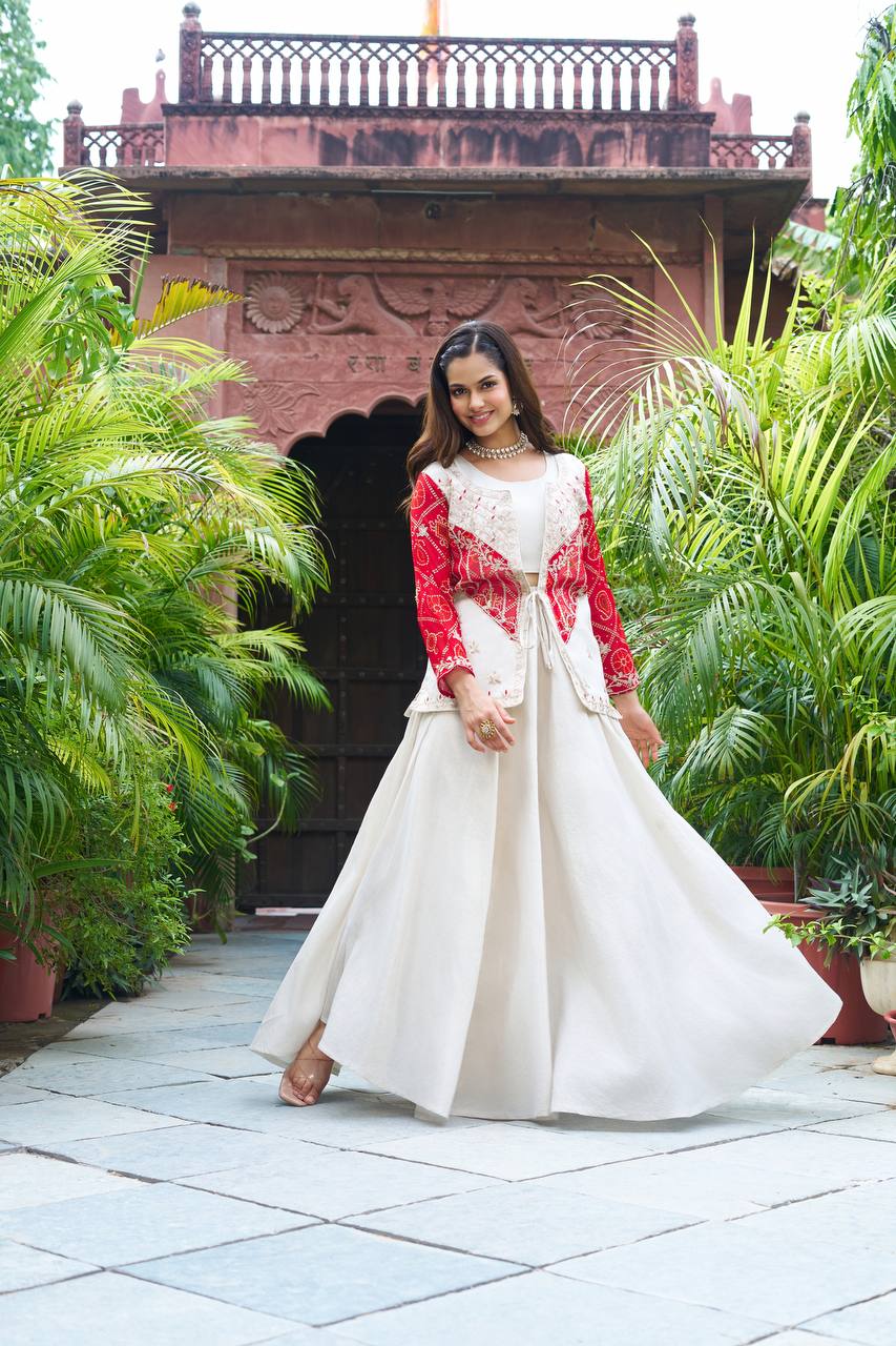 Trendy Off-White Cosmos Shimmer Sharara Suit For Party