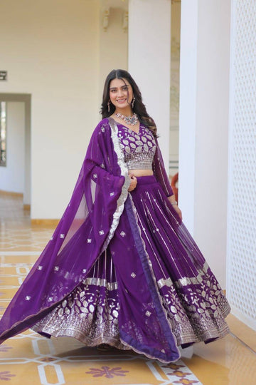 Presenting Purple Color Georgette Designer Event Wear Lehenga Choli