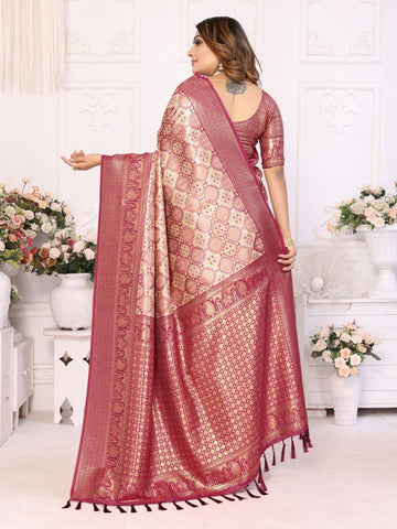 Wonderful Zari Weaving Silk Trendy Wedding Wear Saree With Blouse